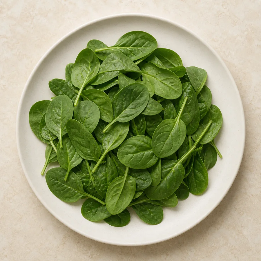 100 grams of raw spinach leaves