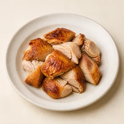Illustration of Chicken, Meat and skin, Roasted