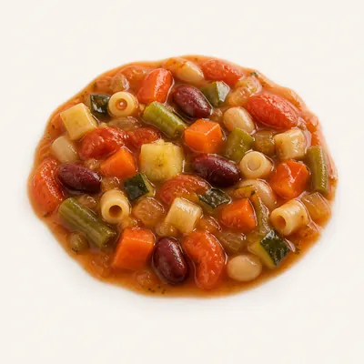 Illustration of Soup, Minestrone, Canned, Chunky
