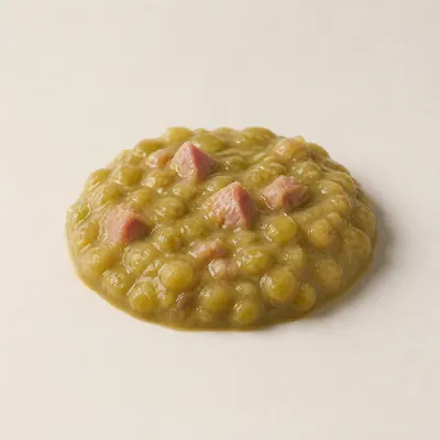 Illustration of Soup, Pea, Split with ham, Canned, Chunky