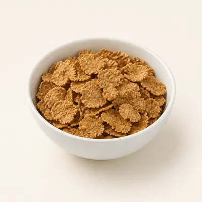 Illustration of a bowl of flaked breakfast cereal