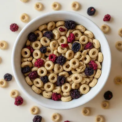 Illustration of Cereal, Berry burst cheerios, Triple berry