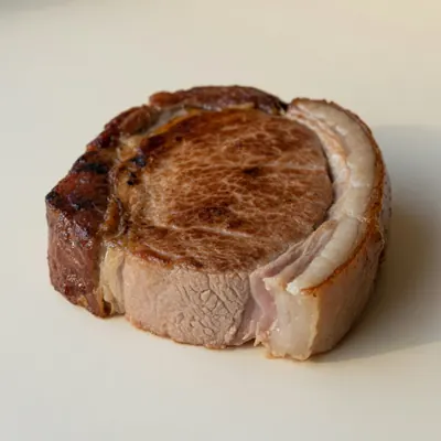 Illustration of Pork, Loin, Whole, Separable lean and fat, Broiled