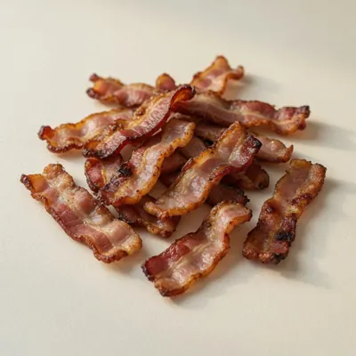 Illustration of Pork, Bacon, Pre-sliced, Pan-fried