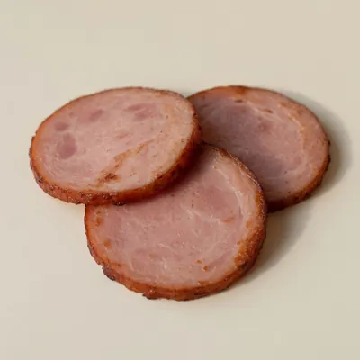 Illustration of Canadian bacon, Pan-fried