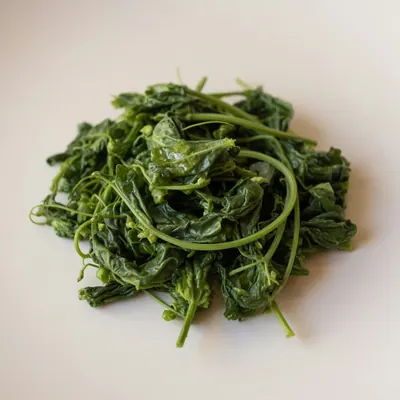 Illustration of Balsam-pear (bitter gourd), Leafy tips, Boiled