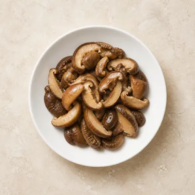 Illustration of Mushrooms, Shiitake, Cooked