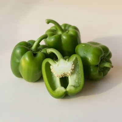 Illustration of Peppers, Sweet, Green, Raw