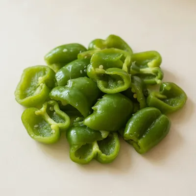 Illustration of Peppers, Sweet, Green, Boiled