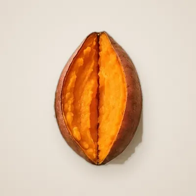 Illustration of Sweet potato, Baked in skin, Flesh