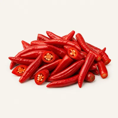Illustration of Peppers, Hot chili, Red, Raw