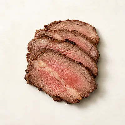 Illustration of Beef, Rib, Large end (ribs 6-9), Separable lean and fat, roasted