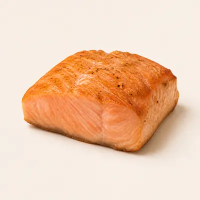 Illustration of Salmon, Coho, Wild, Cooked, Dry heat