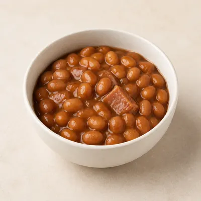 Illustration of Beans, Baked, Canned, With pork and sweet sauce