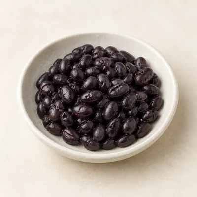 Illustration of Beans, Black, Mature seeds, Boiled