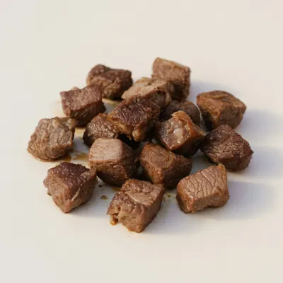 Illustration of Lamb, Cubed for stew or kabob (leg and shoulder), Separable lean only, Braised