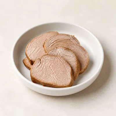 Illustration of Veal, Loin, Separable lean and fat, Roasted