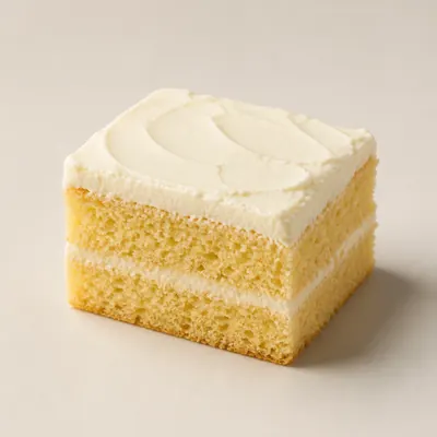 Illustration of Cake, Yellow, With vanilla frosting