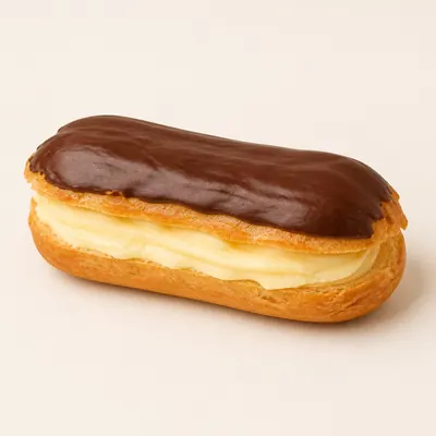 Illustration of Cream puff, Eclair, Custard or cream filled, Iced