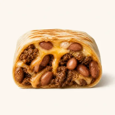 Illustration of Burrito, With beans, Cheese, And beef