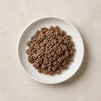 Illustration of Beef, Ground, Unspecified fat content, Cooked