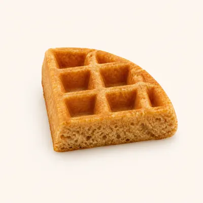 Illustration of Waffles, Whole wheat, Lowfat